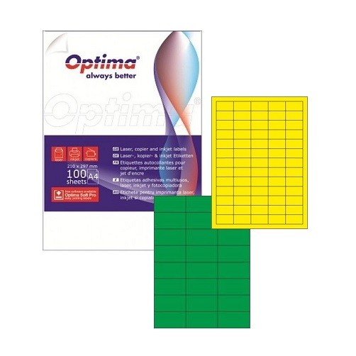 Etichete color autoadezive Optima galben 1-a4-210-x-297-mm