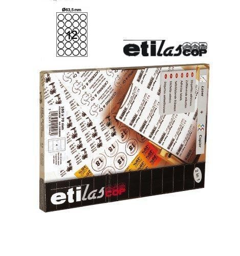 Etichete autoadezive rotunde albe Etilascop 24-a4-diam-45-mm