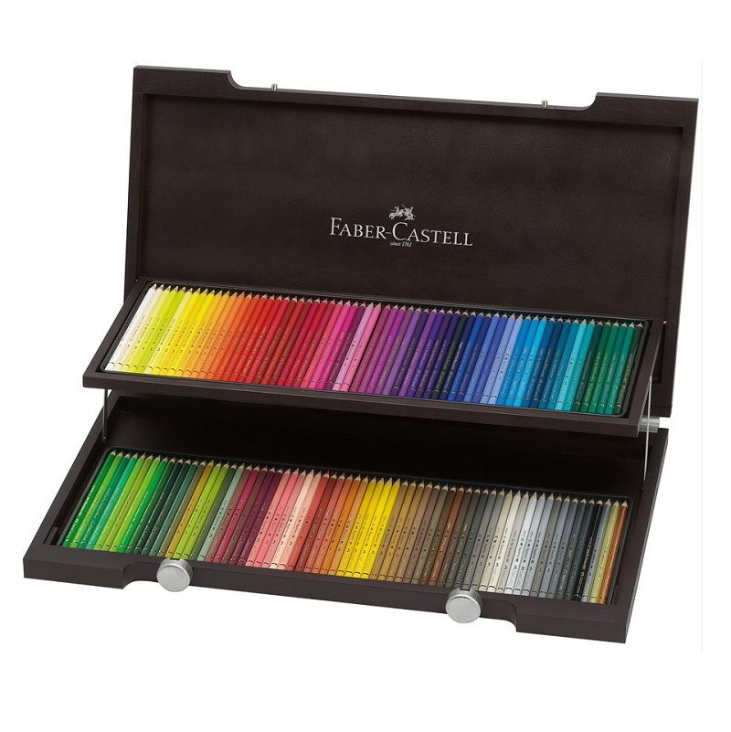 Cutie lemn creioane colorate Polichromos 120 buc., Faber-Castell