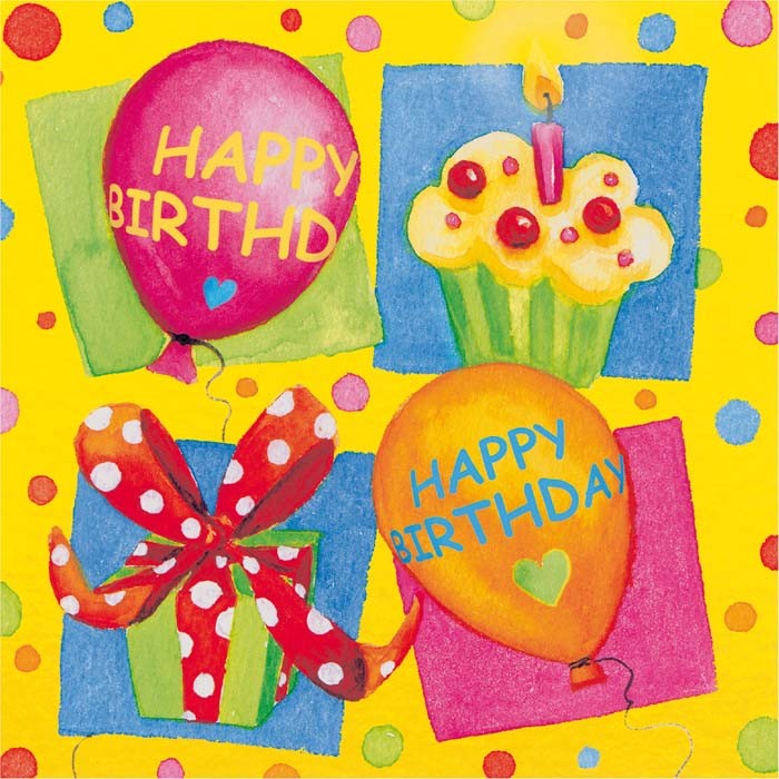 Servetele de masa Herlitz 3 straturi, 33x33cm, set 20, Happy Birthday model 3