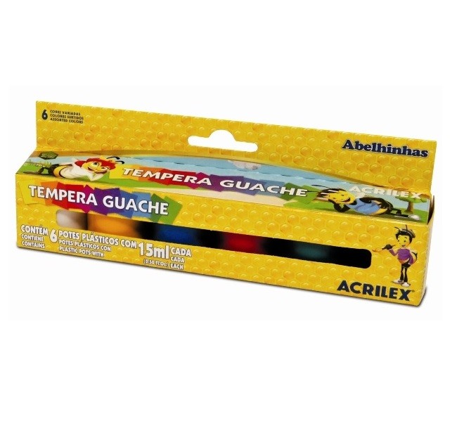 Tempera guase 6 culori 15 ml Acrilex