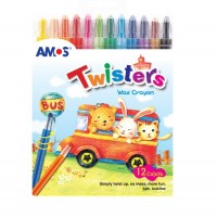 Creioane colorate cerate Amos 12 culori Twister
