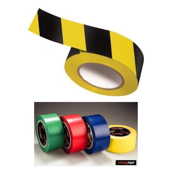 Banda adeziva PVC pentru marcaj pardoseli 50mm x 30m, Bedax galben-negru