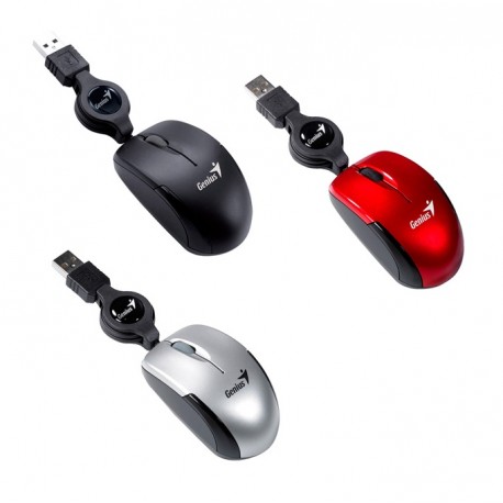 Mouse USB mini, Genius Micro Traveler, cablu retractabil