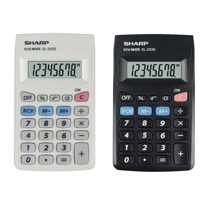 Calculator de buzunar 8 digits Sharp EL-233S alb