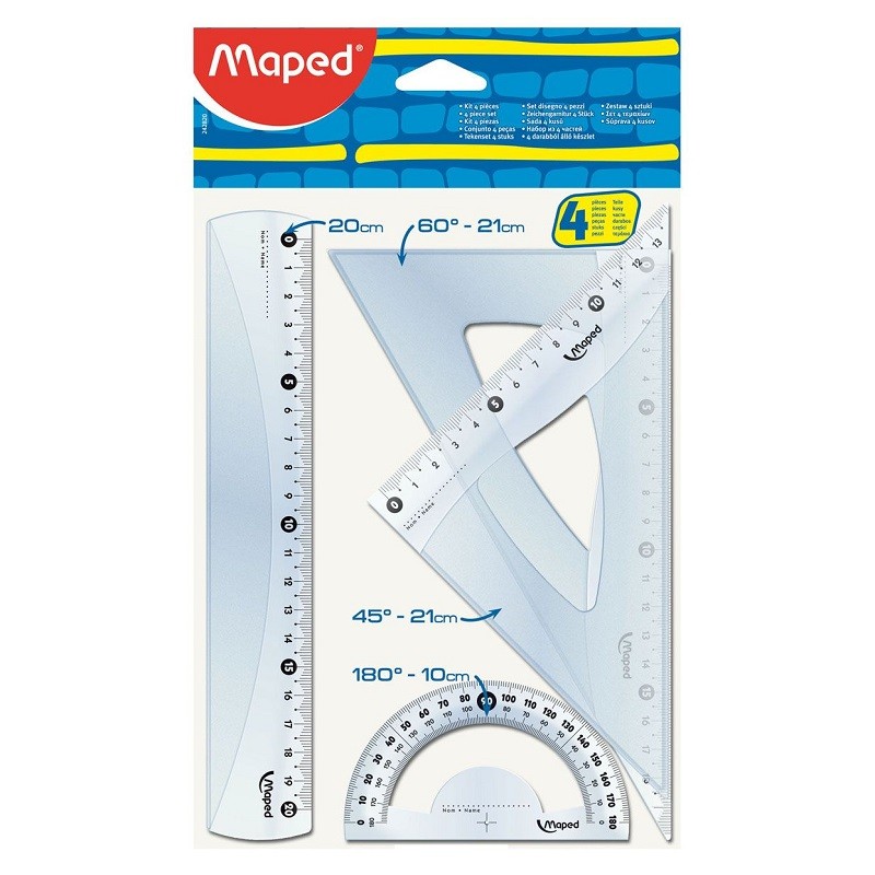 Set geometrie cu rigla 20 cm Maped