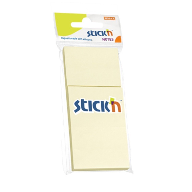 Notes adeziv 38x51 mm, 3x100 file/set, Stick\'n - galben pastel