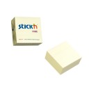 Notes adeziv cub color, 76x76 mm, 400 file, Stick'n - galben pastel