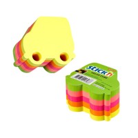 Notes adeziv cub color - masina, 70x70 mm, 400 file, Stick'n - 5 culori fluorescente