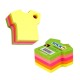 Notes adeziv cub color - tricou, 70x70 mm, 400 file, Stick'n - 5 culori fluorescente