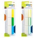 Stick index plastic transparent cu margine color 37x50mm, 3x10 buc/set