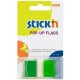 Stick index plastic 45x25mm, 50 file/set, Stick'n Pop-up, culori neon