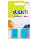 Stick index plastic 45x25mm, 50 file/set, Stick'n Pop-up, culori neon