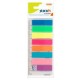 Stick index plastic transparent color 45 x 12 mm, 8 x 25 buc/set + rigla, - 8 culori neon