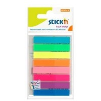 Stick index plastic transparent color 45 x 8 mm, 8 x 20 buc/set, - 8 culori neon