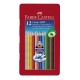 Creioane colorate Faber-Castell Grip set 12 culori cutie metal