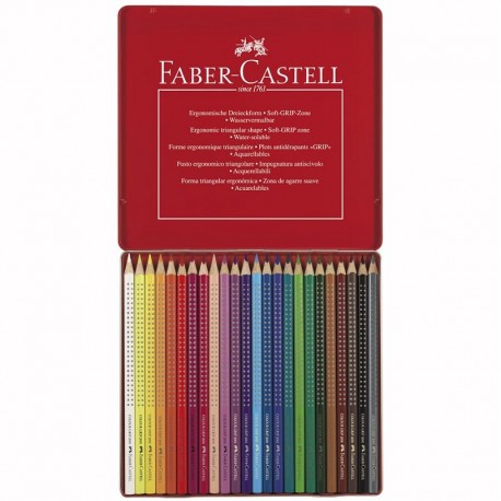 Creioane color Faber-Castell Grip set 12 culori cutie metal