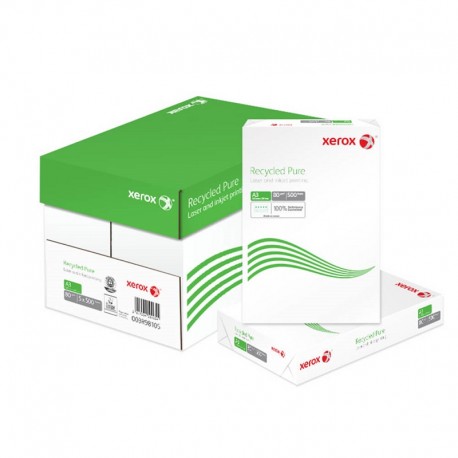 Hartie XEROX A3 RECYCLED PURE, 80g/mp, 500 coli/top