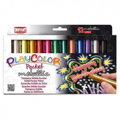 Tempera solida 6 culori Playcolor Pocket, Instant