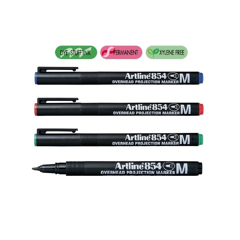 Marker OHP permanent Artline 854, varf 1mm verde