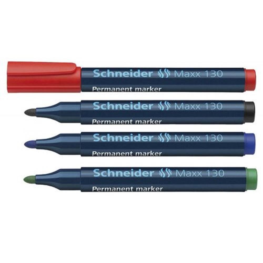 Marker permanent Schneider Maxx 130, varf rotund 1-3mm albastru