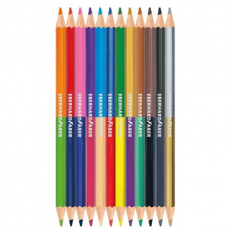 Creioane color Eberhard Faber bicolore 2x12 culori