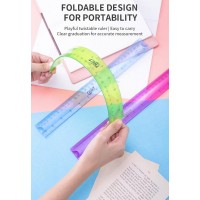 Rigla plastic color flexibila 30cm Deli