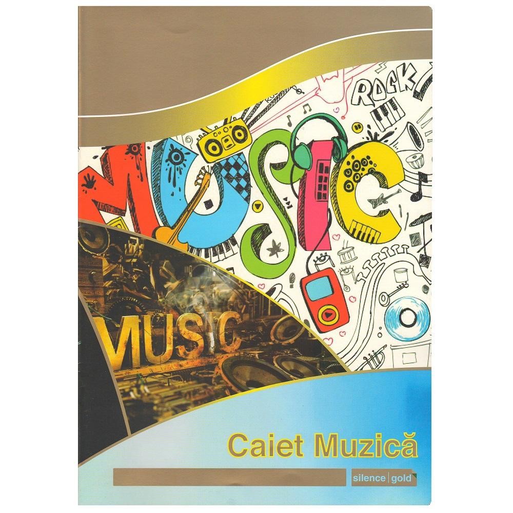 Caiet muzica A4 24 file, hartie 80g/mp, Silence Gold