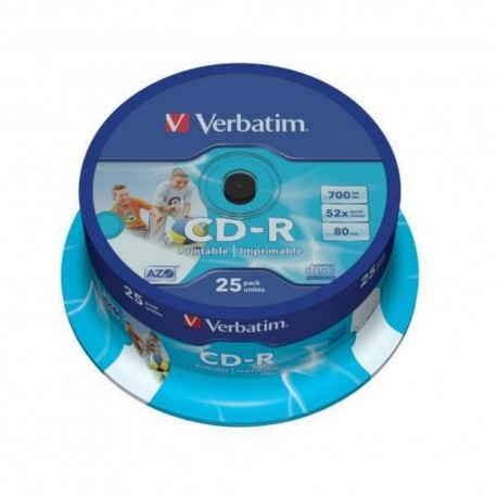 CD-R Verbatim 700MB/52x, 25 buc./cutie, printabil