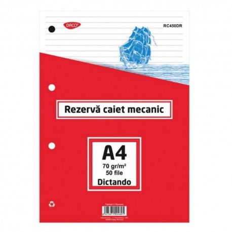 Rezerve caiet mecanic A4 50 file Daco