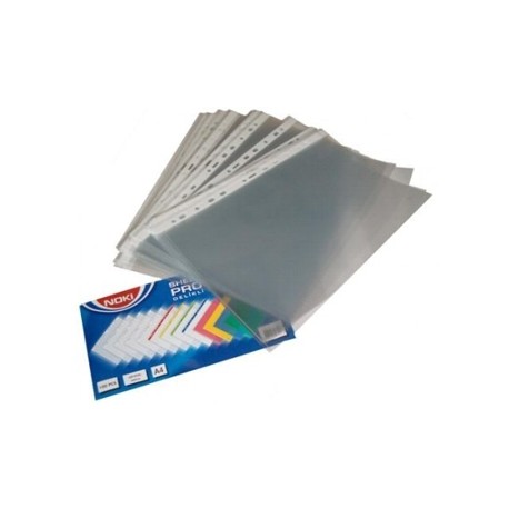 File plastic cristal A4, 90 microni, 100 buc./set, Noki