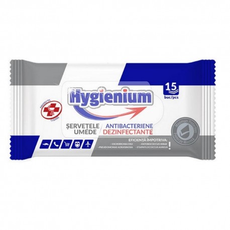 Servetele umede dezinfectante Hygienium, 15 buc./set (avizat Ministerul Sanatatii)
