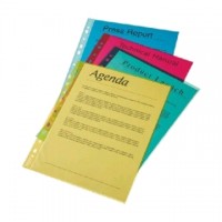 File plastic cristal color A4, 55 microni, 10 buc./set, Esselte