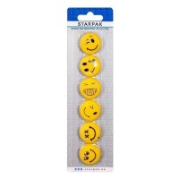 Magneti Smiley diametru 30 mm, 6 buc./set, Starpak