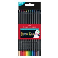Creioane colorate Faber-Castell 12 culori Black Edition