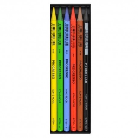 Creioane colorate fara lemn Koh-I-Noor Progresso set 24 culori