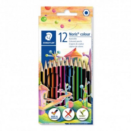 Creioane colorate Staedtler 12 culori Noris set promo