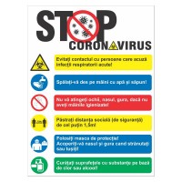 Indicator informare "STOP CORONAVIRUS" 30x40cm