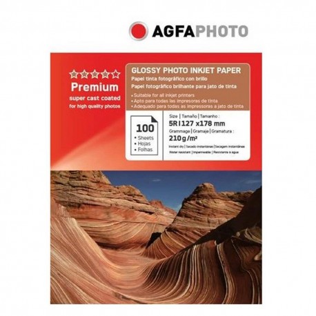 Hartie foto inkjet lucioasa AGFA Premium, 13x18cm, 210 g/mp, 100 coli/top
