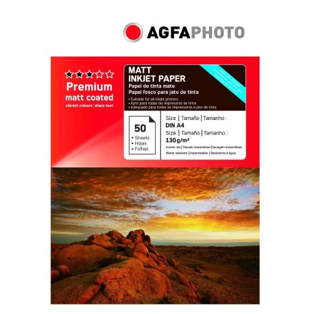Hartie foto inkjet mata Agfa, A4, 130 g/mp, 50 coli/top