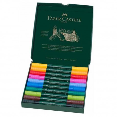 Set 10 markere acuarela, 2 capete, Faber-Castell Albrecht Durer