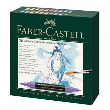 Set 20 markere acuarela, 2 capete, Faber-Castell Albrecht Durer