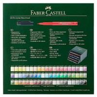 Set 60 bucati marker cu varf pensula Faber-Castell Pitt Artist Pen Brush Studio