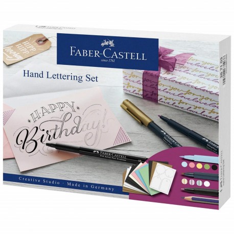 Set caligrafie 12 piese Faber-Castell Pitt Artist Pen Hand Lettering
