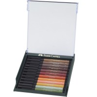 Set 12 markere cu varf pensula Faber-Castell Pitt Artist Pen, culori piele