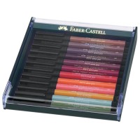 Set 12 markere cu varf pensula Faber-Castell Pitt Artist Pen, culori piele