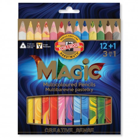 Creioane colorate multicolor Koh-I-Noor Magic Jumbo 3 in 1, 13 buc./set