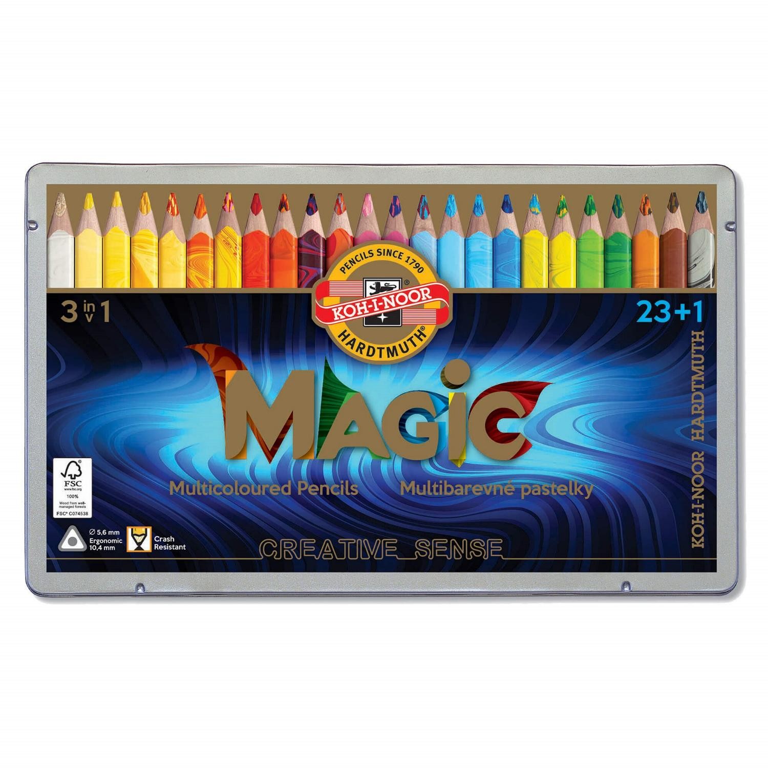 percent Playground equipment liquid Creioane colorate multicolor Koh-I-Noor Magic Jumbo 3 in 1, 24 buc./set