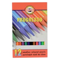Creioane colorate fara lemn Koh-I-Noor Progresso set 12 culori