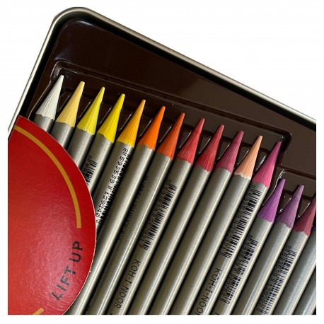 Creioane colorate acuarela, fara lemn, Koh-I-Noor Progresso Aquarell, 48 culori